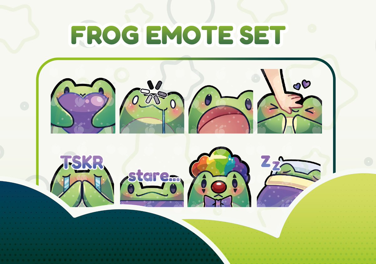 mugsoupstudio's tweet photo. Add new friends to your emote collection with this cute frog emote set!
β§ Available at our Ko-Fi https://t.co/BQE4n1oXXo
#EmoteSet #Emotes #VTuberAssets https://t.co/Gfscdkd4cM