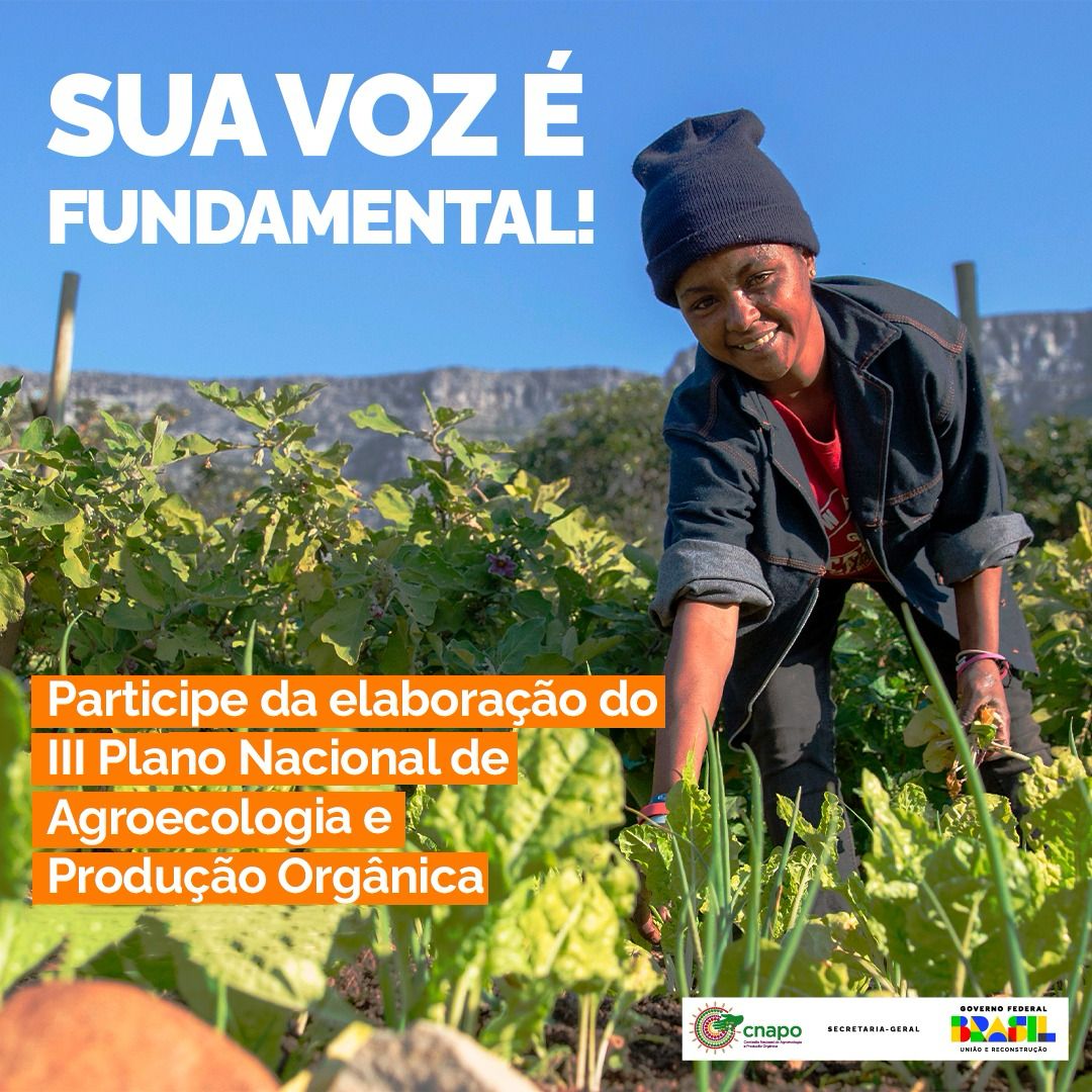 SGPresidencia's tweet photo. 🌿🥬 Queremos ouvir você! Compartilhe suas experiências e ajude na elaboração do III Plano Nacional de Agroecologia e Produção Orgânica - PLANAPO. Acesse ➡️https://t.co/ByC5u9sZs7 o formulário e dê a sua contribuição!
#PLANAPO #CNAPO #agroecologia #sustentabilidade #organicos https://t.co/OdBLLLqeVf