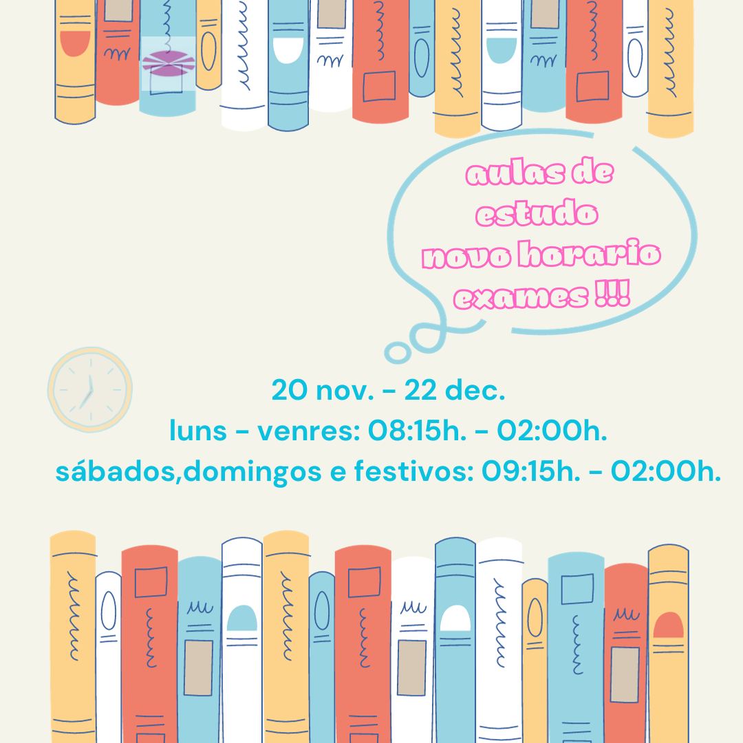 BiblioInf_UDC's tweet image. As #aulasdeestudo da @UDC_gal xa abren con horario ampliado para que podades preparar os próximos #exames.
#estudianabiblio 
udc.es/es/estudantes/…
Cartel realizado polas compañeiras de #INEF.