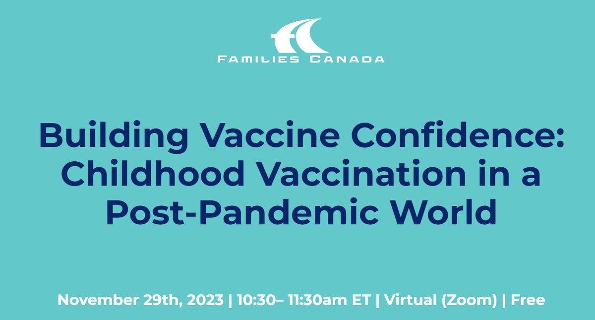 Families Canada / Familles Canada (@familiescanada) on Twitter photo A reminder to join our Webinar "Building Vaccine Confidence: Childhood Vaccination in a Post-Pandemic World" with with guest speaker <a href="/thedrpaul/">DR.PAUL Roumeliotis, MD,MPH</a> from <a href="/EOHU_tweet/">EOHU Public Health</a>
Sign up for the FREE Webinar: bit.ly/3QLKzel A reminder to join our Webinar "Building Vaccine Confidence: Childhood Vaccination in a Post-Pandemic World" with with guest speaker <a href="/thedrpaul/">DR.PAUL Roumeliotis, MD,MPH</a> from <a href="/EOHU_tweet/">EOHU Public Health</a>
Sign up for the FREE Webinar: bit.ly/3QLKzel