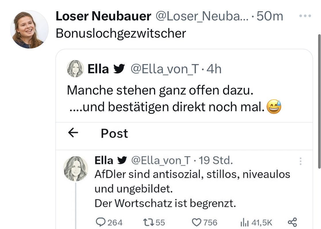 misogyner MüllAcc schreit nach Sperre. Evtl ist es anatomischer Neid bei <a href="/Loser_Neubauer/">WHITE</a>. #Meldeempfehlung plus #Blockempfehlung.