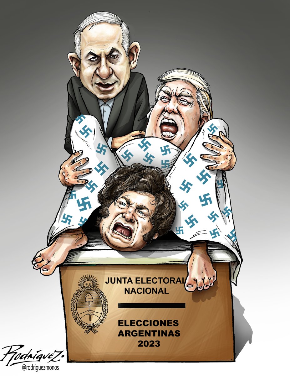 'El producto'
Cartón publicado en la revista Proceso digital de esta semana. 
 #Milei #EleccionesArgentina2023 #Argentina #JavierMilei #UltraDerecha #Sionismo #Libertarios