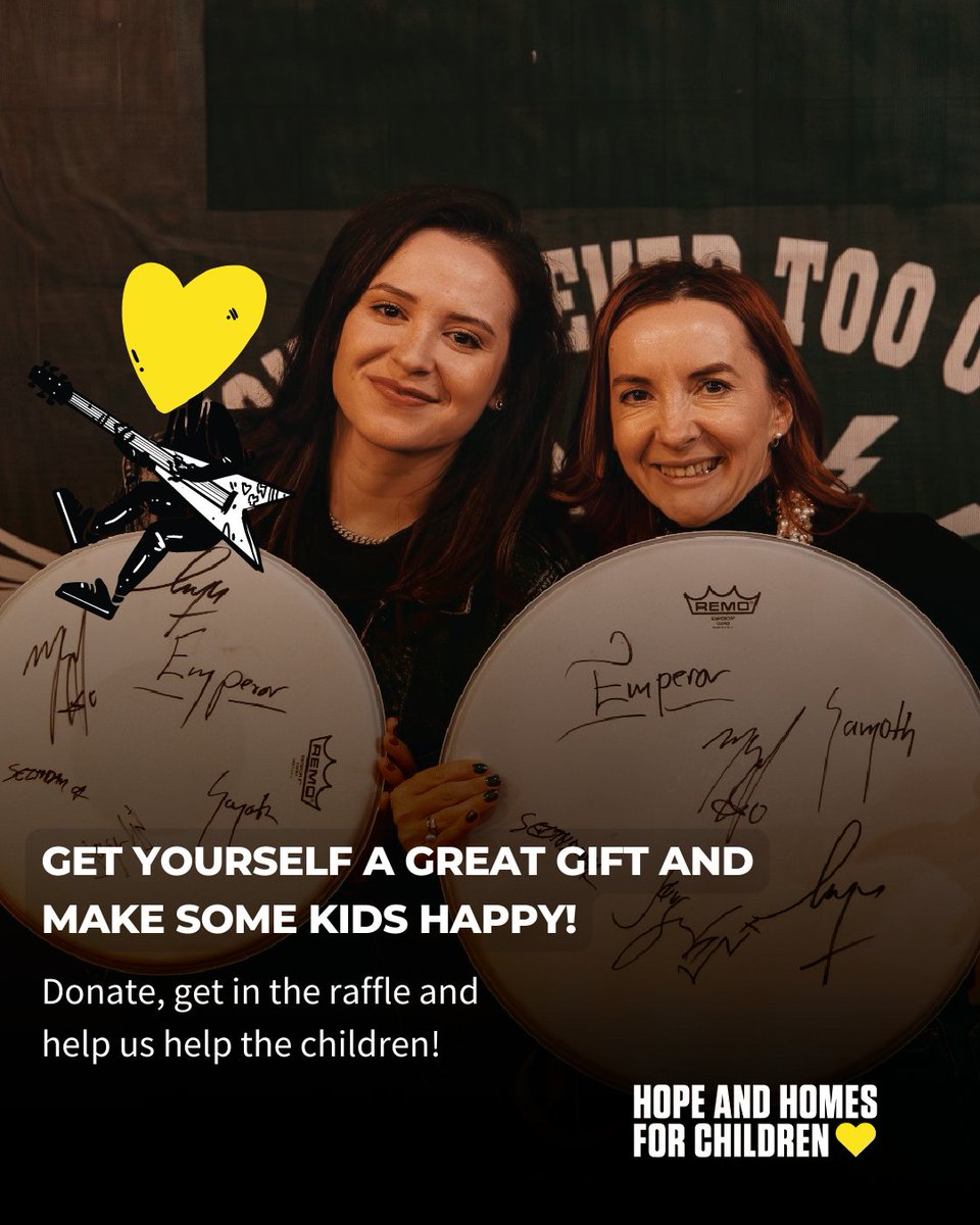 🎵Do you miss #Emperor ? Now you can get a unique gift & make kids happy! 🥁The drumheads used in their show were signed by the band for @HopeandHomes Romania to help them gather funds for the orphan children! 💡Donate, get in the raffle for winning them: hhc.galantom.ro/p/emperor?fbcl…