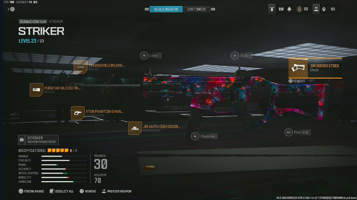 Parasite's tweet photo. Striker class with recent buff if you're trying to stretch ranges out a bit try this it aims in quick but idk if this gun will be better than the rival as the rival dominates up close https://t.co/EAwsYsIEcT