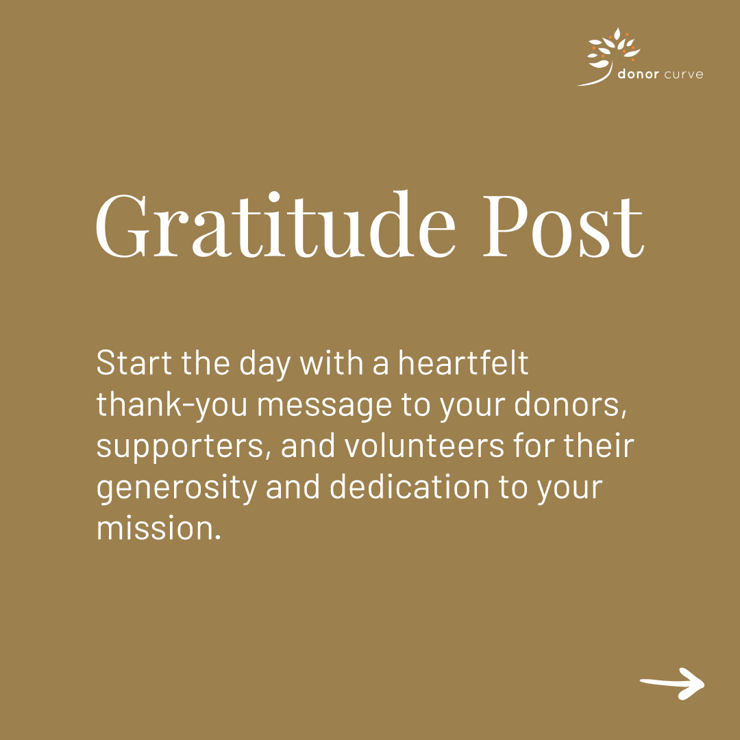 DonorCurve's tweet photo. #NonprofitTip Share stories of the lives changed by your cause, express #gratitude to your supporters and spark engagement with exciting challenges.

Harness the power of gratitude, impact stories, and #socialmedia challenges this #GivingTuesday!
#fundraising #nonprofitmarketing https://t.co/M86EeAkUOH