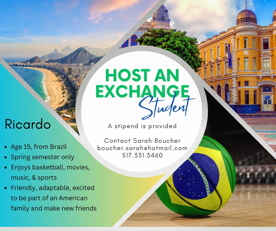 JpsIntlStudent's tweet image. We have a Brazilian student looking for a host family next semester (January - May 2024), studying @jenisonhighschool #hosting #hostfamily #exchangeprogram #ExchangeMate