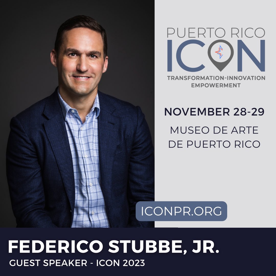A visionary &amp; firm believer in the island, the CEO of PRISA Group, Federico Stubbe Jr. will be joining us once again for our “Doubling Down on Puerto Rico: Playing the Long Game” Panel. 

📍 Museo de Arte de Puerto Rico
November 28-29, 2023

🎟️ pricon2023.eventbrite.com