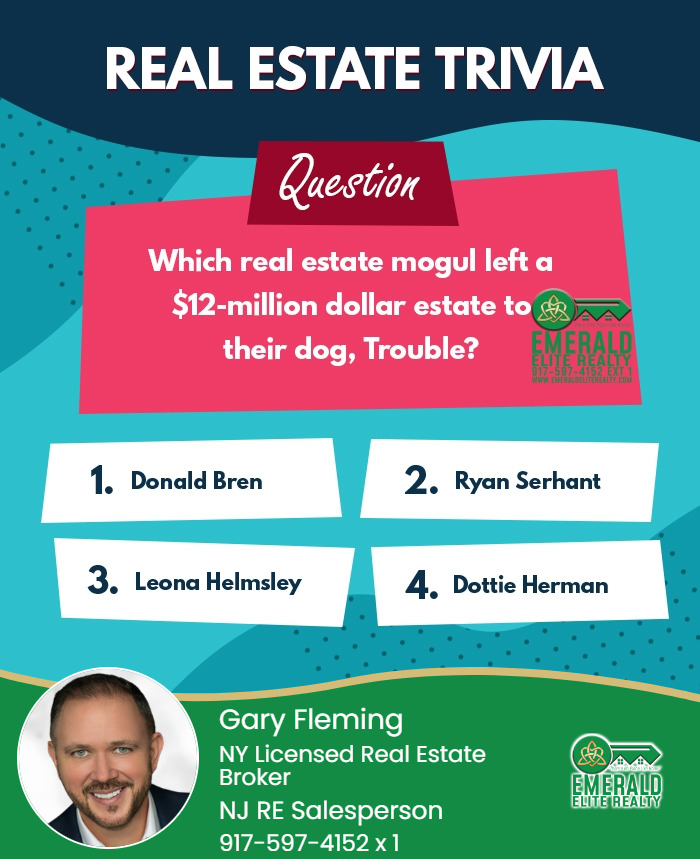 11-21 Trivia Tuesday! I never wanted to be a dog named 'Trouble' so badly before. #funny #trivia #tuesday #nyrealty #njrealty #emeraldelite