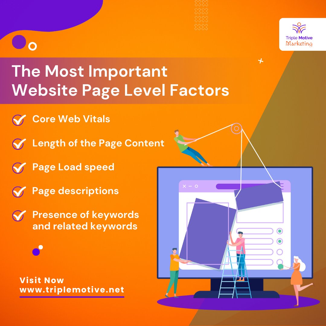 peakwavemktg's tweet image. The Most Important Website Page Level Factors
#triplemotivemarketing #landingpage #webdevelop #webdevelopment #websiteissues #websitedevelopment #userexperience #webdesignagency #websitespeed