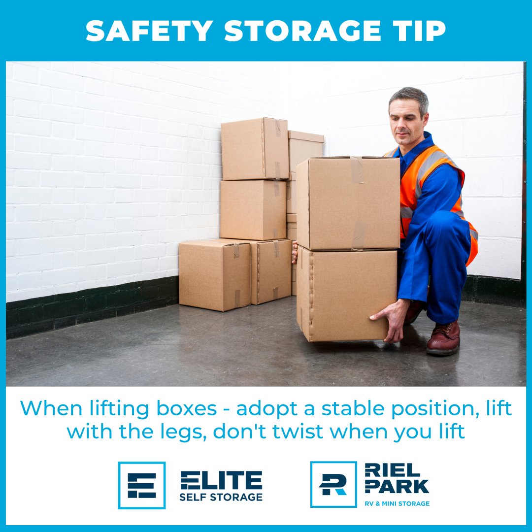 elitestalbert's tweet image. Proper lifting techniques are vital to keeping your back happy and healthy, whether moving or decluttering.

Let's lift smart, not heavy! #TipTuesday #LiftRight #MoveSafe #HealthyHabits #elitestorage #selfstorage #storage