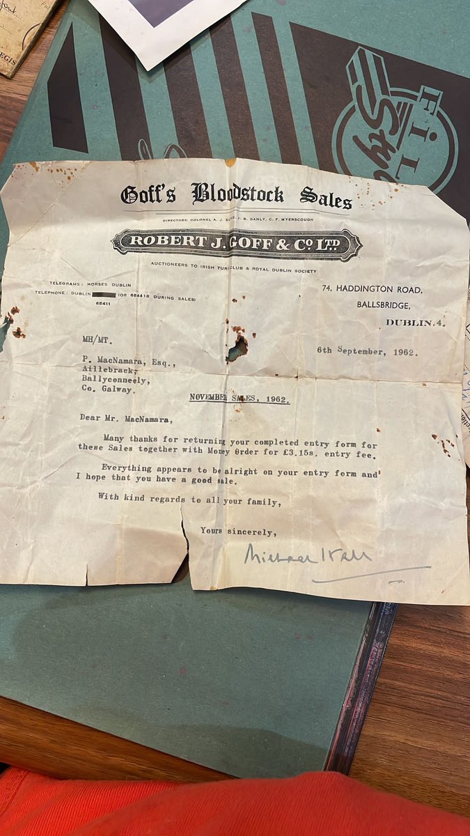 My Grandfathers entry into the 1962 November Breeding Sale! <a href="/Goffs1866/">Goffs</a>