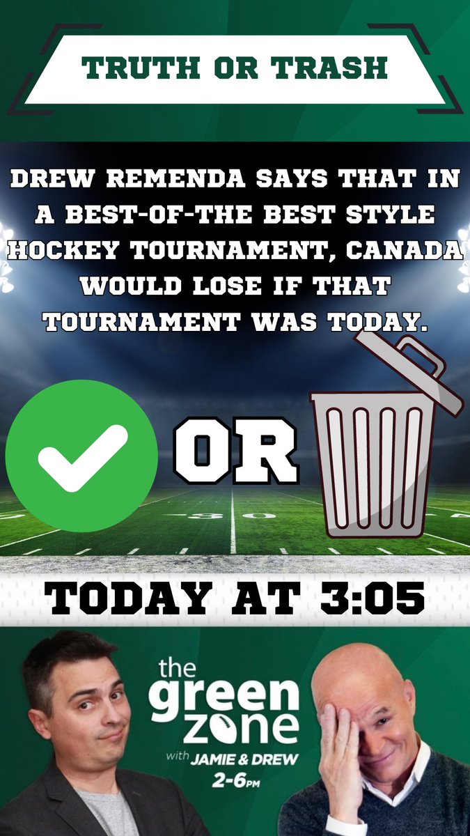 GreenZoneSK's tweet photo. Well hello there! It’s Tuesday and that should be one of your favourite days! Check the lineup:
2:35 @JDunk12
3:05 #TruthOrTrash
3:35 @TSNDaveNaylor
4:05 Football At 4 w/ @BrittonGray
4:35 Dropping The Gloves
5:05 Twitter/X Drama!
We are LIVE right now on @CJMENews @CKOMNews https://t.co/bzCXPAjnKf