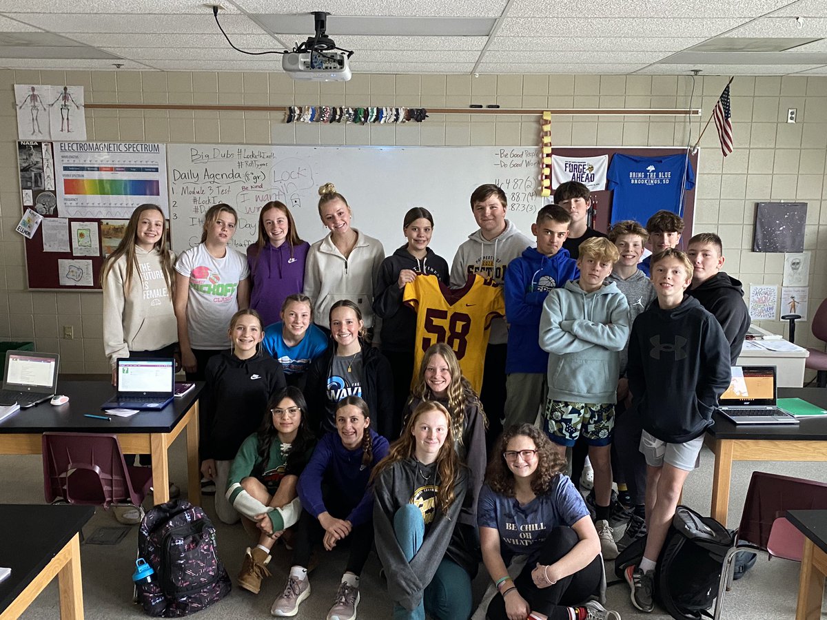 MrHoth2's tweet photo. Celebrating our student aide, Senior Anthony Nelson, today.

These kids will be cheering him on at the BANK this Saturday! #7thHour #LockIn @StewieFootball https://t.co/vvoWUg4VBE