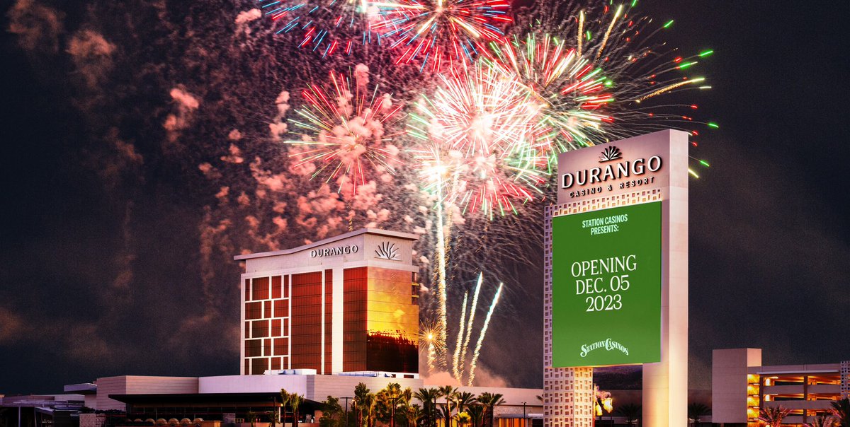 durangoresortlv's tweet image. Big news: Durango will open Dec. 5 at 10 a.m. (Our free convenient parking will open at 9 a.m.). Join us later that evening for a free Fireworks by Grucci spectacular at 9 p.m. read more: stationcasinosblog.com/2023/11/durang…