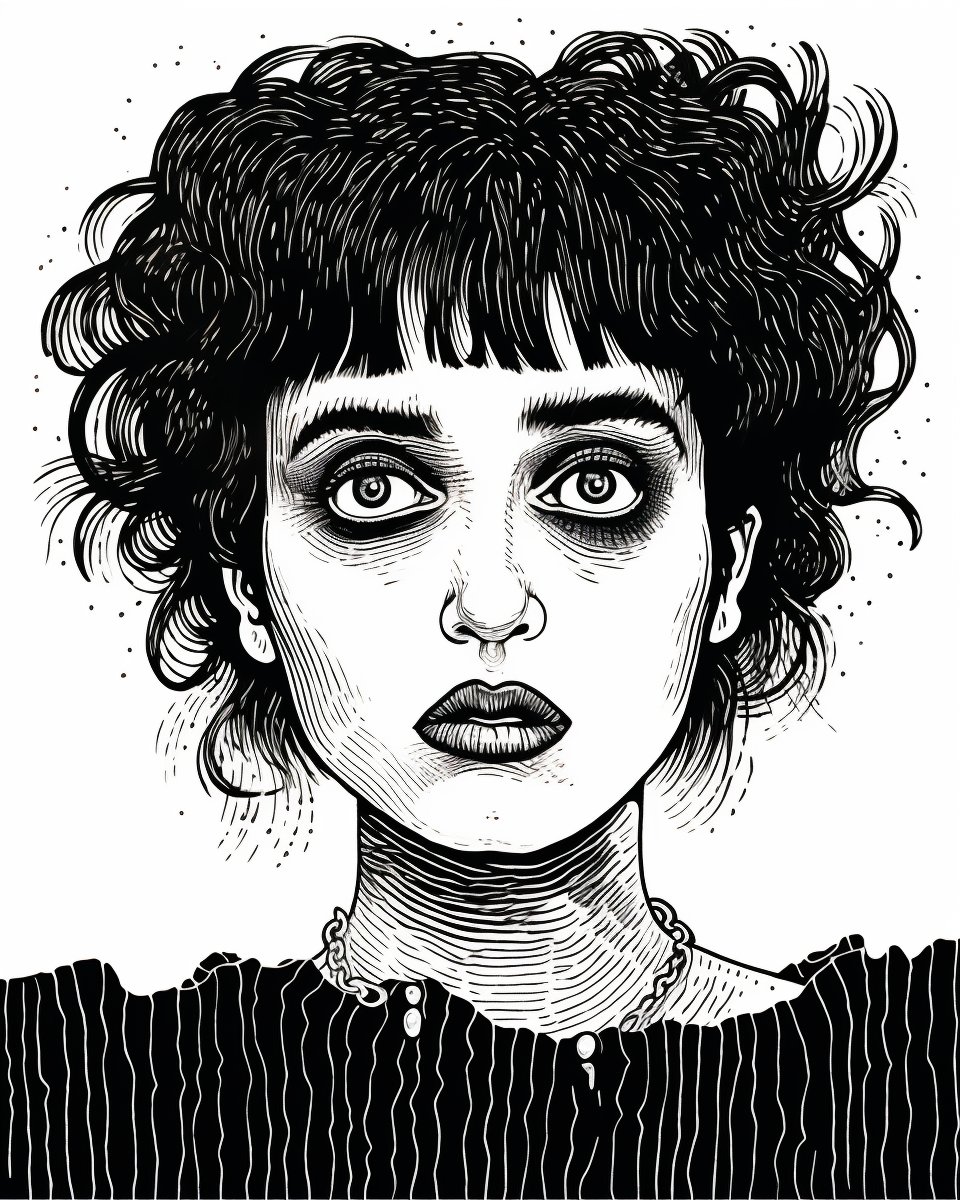 SeanMBaity1's tweet photo. Winona Ryder
Playing Lydia Deetz in Beetlejuice

Midjourney
From the Heroes of Goth Adult Coloring Book
https://t.co/TSTfU2Q9Tk
#ai #AIArtwork #MidjourneyAI #goth #coloringbook #WinonaRyder #Lydiadeetz #Beetlejuice https://t.co/QsrY1h8z31