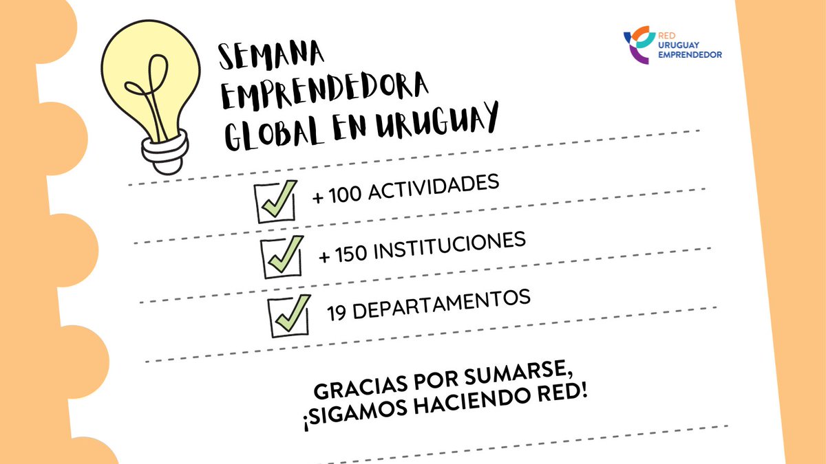 ¡Semana Emprendedora Global en Uruguay con récord de actividades! 🤜🤛

⚡️ Conocé más: bit.ly/47A53gS
