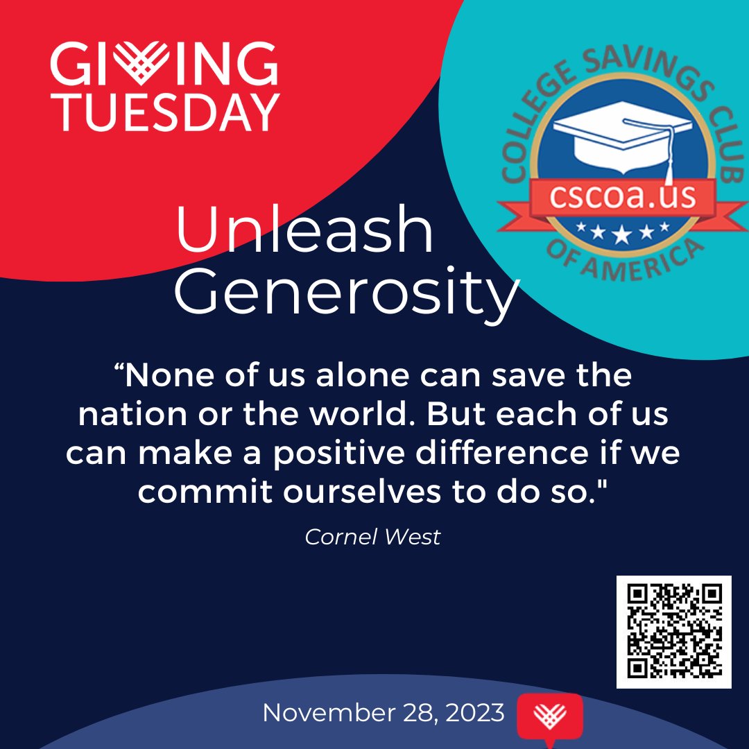 college_savings's tweet photo. 📣 Givings Tuesday is coming!
From the College Savings Club of America we encourage you to participate and we greatly appreciate your generosity 🙌
Donate here: https://t.co/Ur0sfSDrzY
#Givingtuesday #help #Give #children #buildinggreatness #coffeewithacause #cscoa https://t.co/qP8AyScJs5