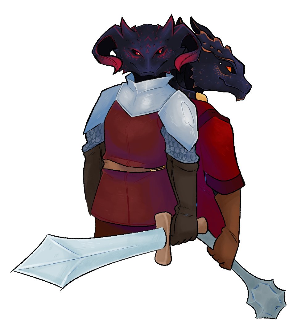 artsysalsa's tweet image. Started an evil run with a friend in bg3 so I wanted to try and draw our dragonborn twins :3c