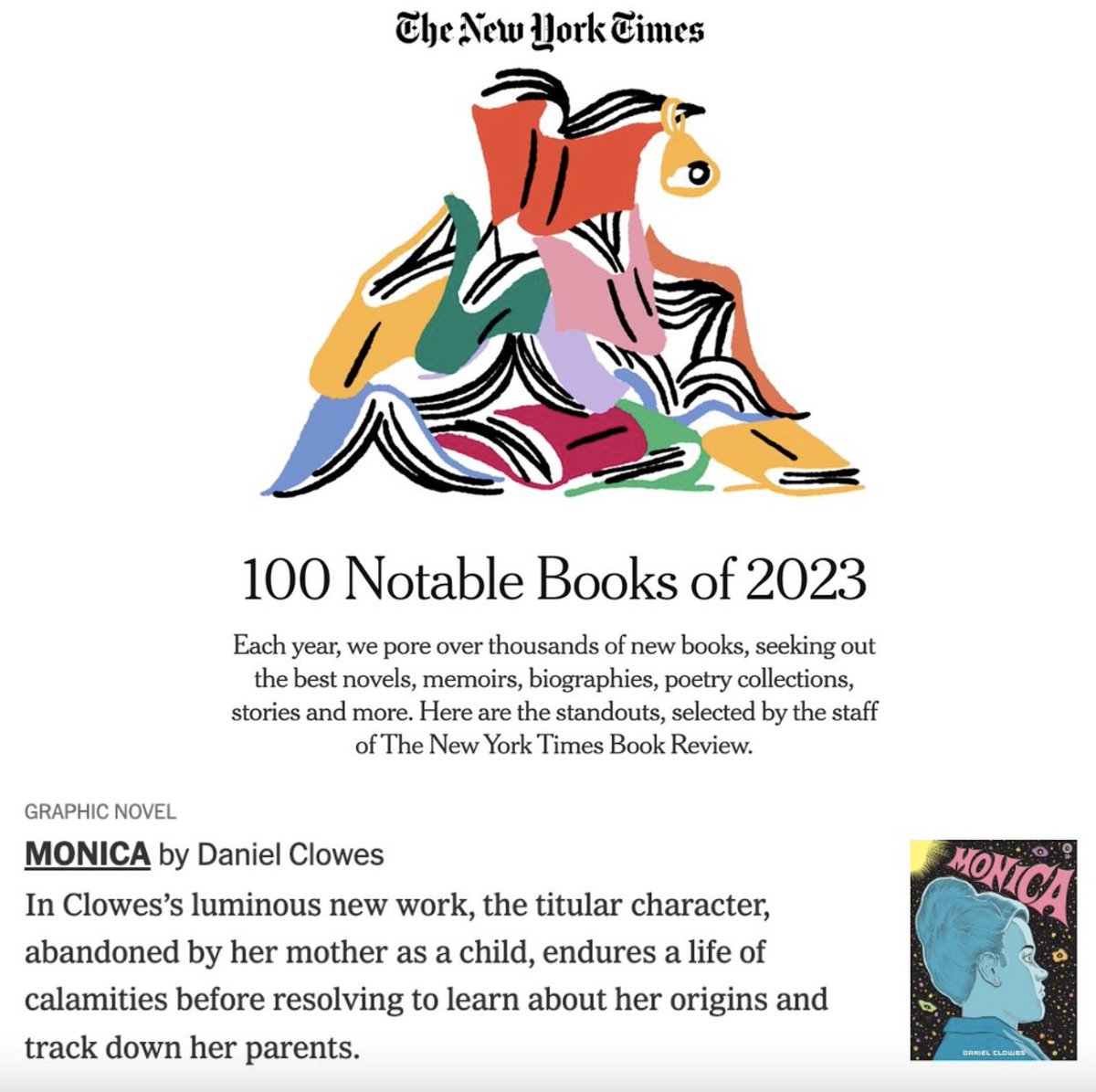 Daniel Clowes (@danielclowes) on Twitter photo Monica by Daniel Clowes is on The New York Times Notable Books of 2023 list! nytimes.com/interactive/20… <a href="/nytimes/">The New York Times</a> <a href="/nytimesbooks/">New York Times Books</a> <a href="/fantagraphics/">Fantagraphics</a> Monica by Daniel Clowes is on The New York Times Notable Books of 2023 list! nytimes.com/interactive/20… <a href="/nytimes/">The New York Times</a> <a href="/nytimesbooks/">New York Times Books</a> <a href="/fantagraphics/">Fantagraphics</a>
