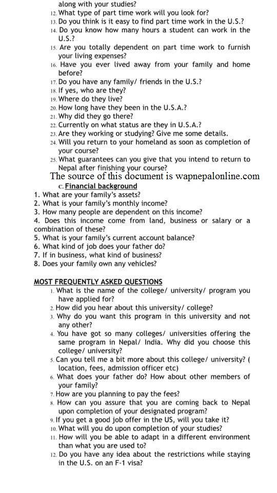 U.S EMBASSY LIST OF POSSIBLE QUESTIONS FOR VISA INTERVIEW These Interview tips could be helpful to somebody out there so please share them. #tips #interview
