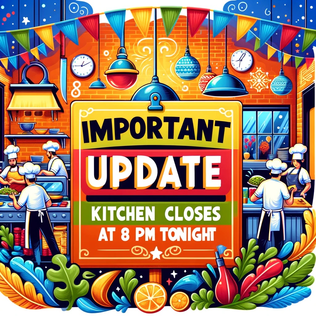 Huntsannex's tweet photo. 📢 Attention Customers:

We sincerely apologize for any inconvenience caused, but due to staffing challenges, Please note that our kitchen will be closing tonight at 8 PM. https://t.co/FTmEVmaps6