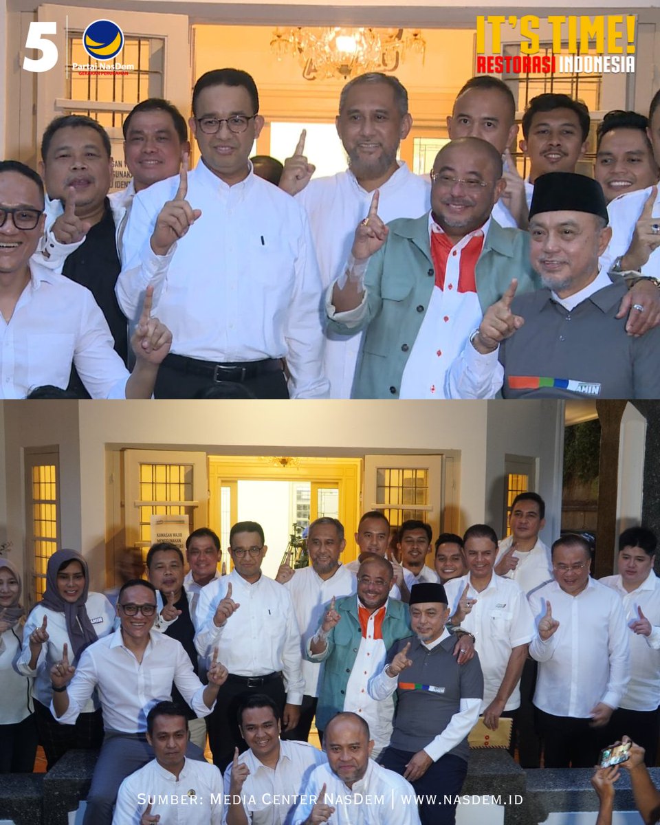 NasDem's tweet photo. Timnas AMIN umumkan skuad lengkap, mulai dari Head Coach yakni Ahmad Ali (Wakil Ketua Umum Partai NasDem) hingga Juru Bicara, di Rumah Koalisi Perubahan, Jalan Diponegoro 10, Jakarta Pusat, Selasa (21/11).
 
Tim ini menggambarkan tim gerakan rakyat yang dari rakyat yang siap bekerja untuk memperjuangkan rakyat semuanya.
 
Selamat Berjuang

SATUkan Indonesia  Menangkan AMIN

It's Time Restorasi Indonesia 🇮🇩🇮🇩🇮🇩

#AMINAjaDulu
#ItsTime
#RestorasiIndonesia