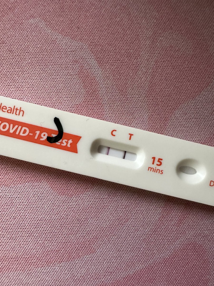 jpolifka's tweet photo. . @CDCgov @US_FDA Paxlovid D1, symptoms gone D3. Tested -D9. Symptoms back D10, +D11. This is my test D13. This virus is raging again in my system. I took Paxlovid in the hopes the virus couldn't do as much system damage. Why can't we get longer course of Paxlovid?! 😡1st timer. https://t.co/ckWFES3lV1