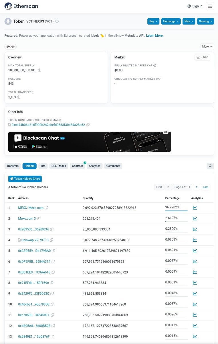 ErdemNAL20's tweet photo. @VCT_Nexus @CoinMarketCap Mexc has %99 VCT. why are not you tolking about information. https://t.co/sfCupKfEjB