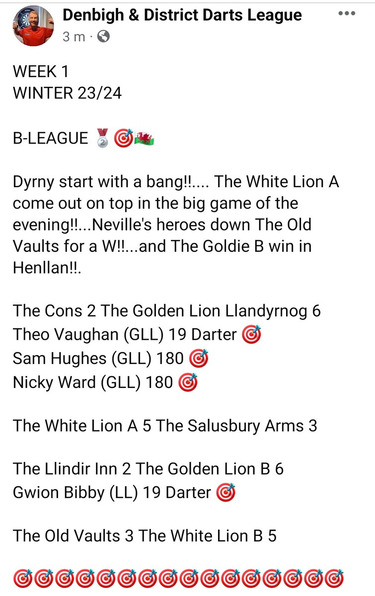 Week 1 Winter Results.
B-league.