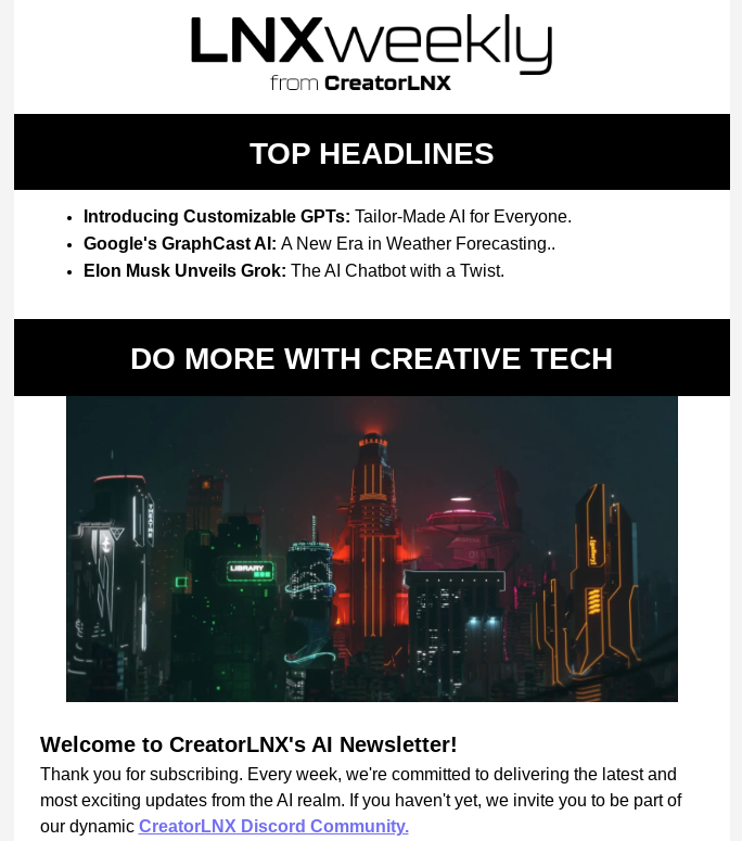 Jocoo2323's tweet photo. If you have any interest in #AI and/or any digital creation tools I highly suggest you check out @CreatorLNX! 

Personally I am a novice when it comes to AI/digital creation tools but have learned a decent amount just hanging around Discord talking with others, watching skill sharing sessions and trying to partake in the weekly challenges!

You can either just signup for their free weekly newsletter in order to get weekly updates all things AI/Tech OR you can hop in the Discord and become a holder where you will get access to live and recorded skill sharing sessions as well as join a community that helps/challenges one another to build upon your skill set.

#DigitalTransformation #aitools