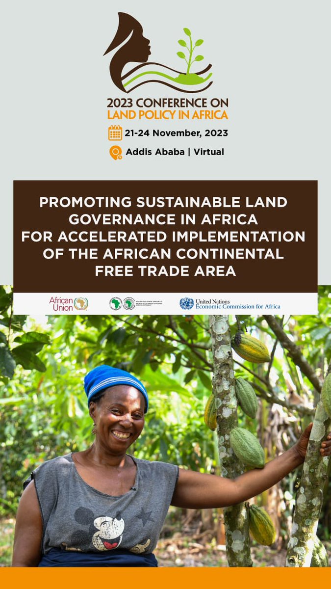 The Conference on Land Policy in Africa #CLPA2023 is a remarkable platform for Policy Dialogue on Land isues for inclusive Land reform in Africa, and securing #WomenLandRights & livelihoods a key to implement @AfCFTA agreement for socio-economic Devt on our continent