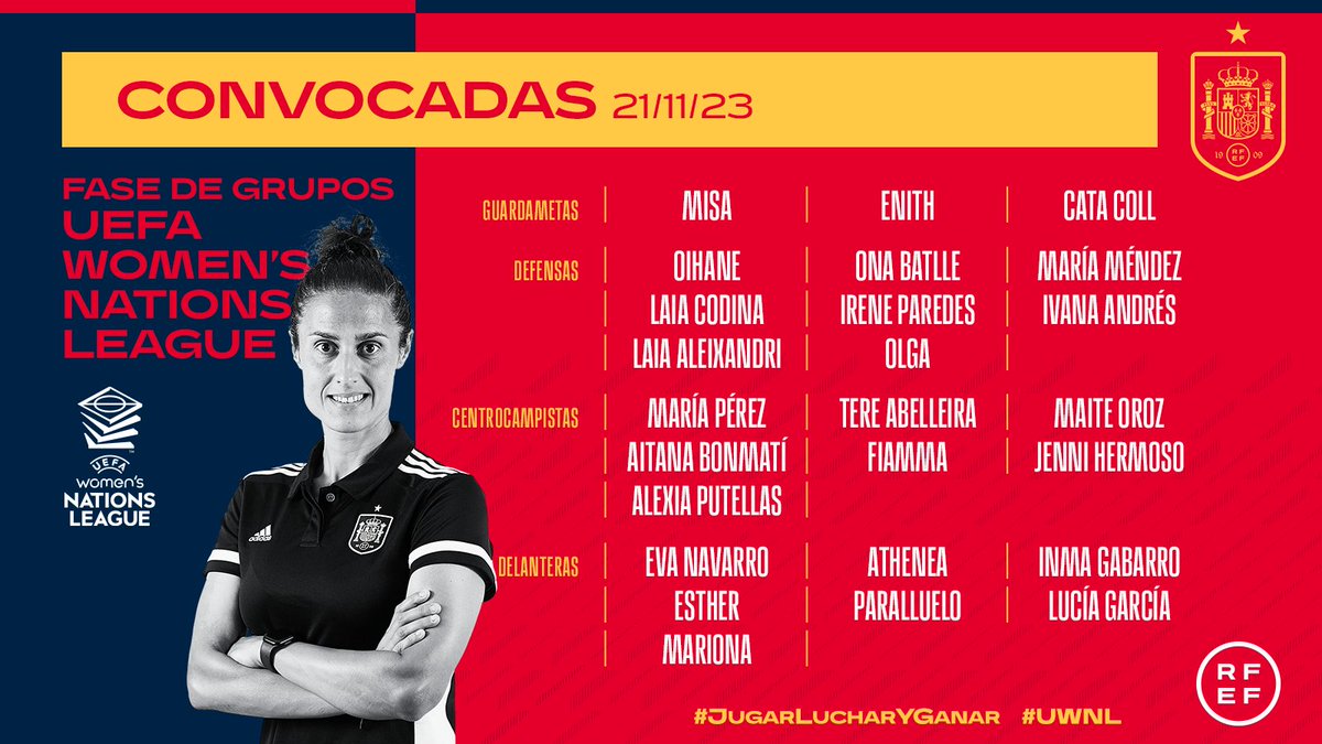 SEFutbolFem's tweet image. 🗒️ 𝗥𝗲𝗽𝗮𝘀𝗮𝗺𝗼𝘀 𝗹𝗮 𝗹𝗶𝘀𝘁𝗮:

🇪🇸🆚🇮🇹 - 1 de diciembre.
🇪🇸🆚🇸🇪 - 5 de diciembre.

🔗 Más información: bit.ly/Lista211123

#UWNL I #JugarLucharYGanar