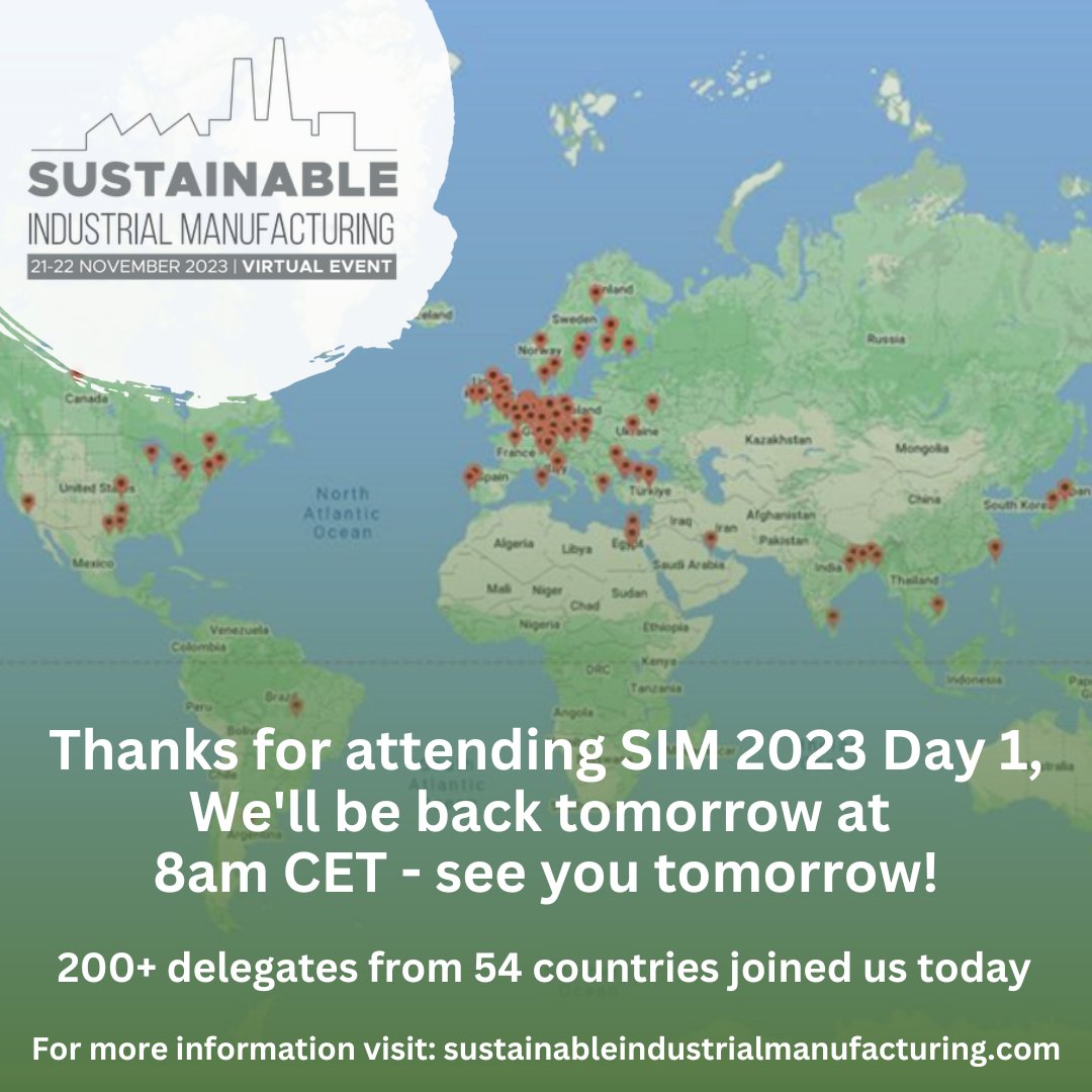 SIM_Event's tweet image. Thank you to everyone who participated in #SIM2023 Day 1! We had 200+ delegates from 54 different countries.

You can join us again tomorrow from 8:00AM (CET)

IT&apos;S NOT TOO LATE TO REGISTER &amp;gt; bit.ly/3SRWr18

#SIM23 #sustainable #sustainability #delegates #registernow
