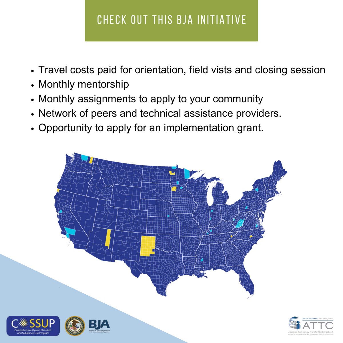 sswattc's tweet photo. Check out the Reaching Rural Initiative! A year-long program through the @DOJBJA 
You'll receive coaching and participate in skills-building workshops. The deadline for applying is December 15, 2023. Click the link in the bio to learn more.

#ofinterest #reachingruralinitiative https://t.co/s4woCDb5WH