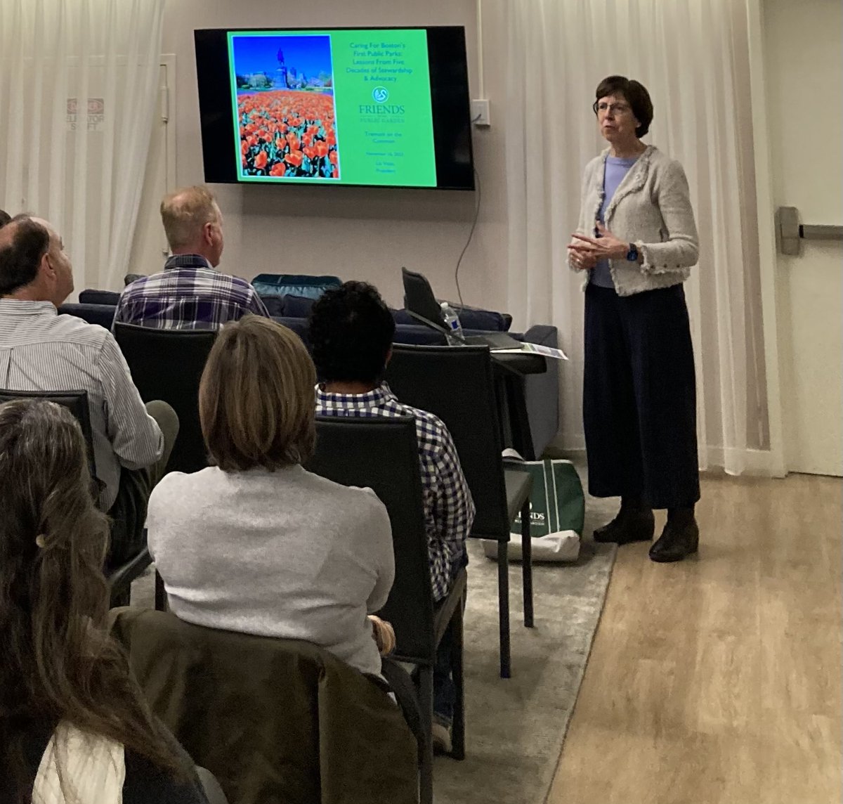 Thankful for all the community members who love our parks, including the full house I spoke to last week at 151 Tremont Street.