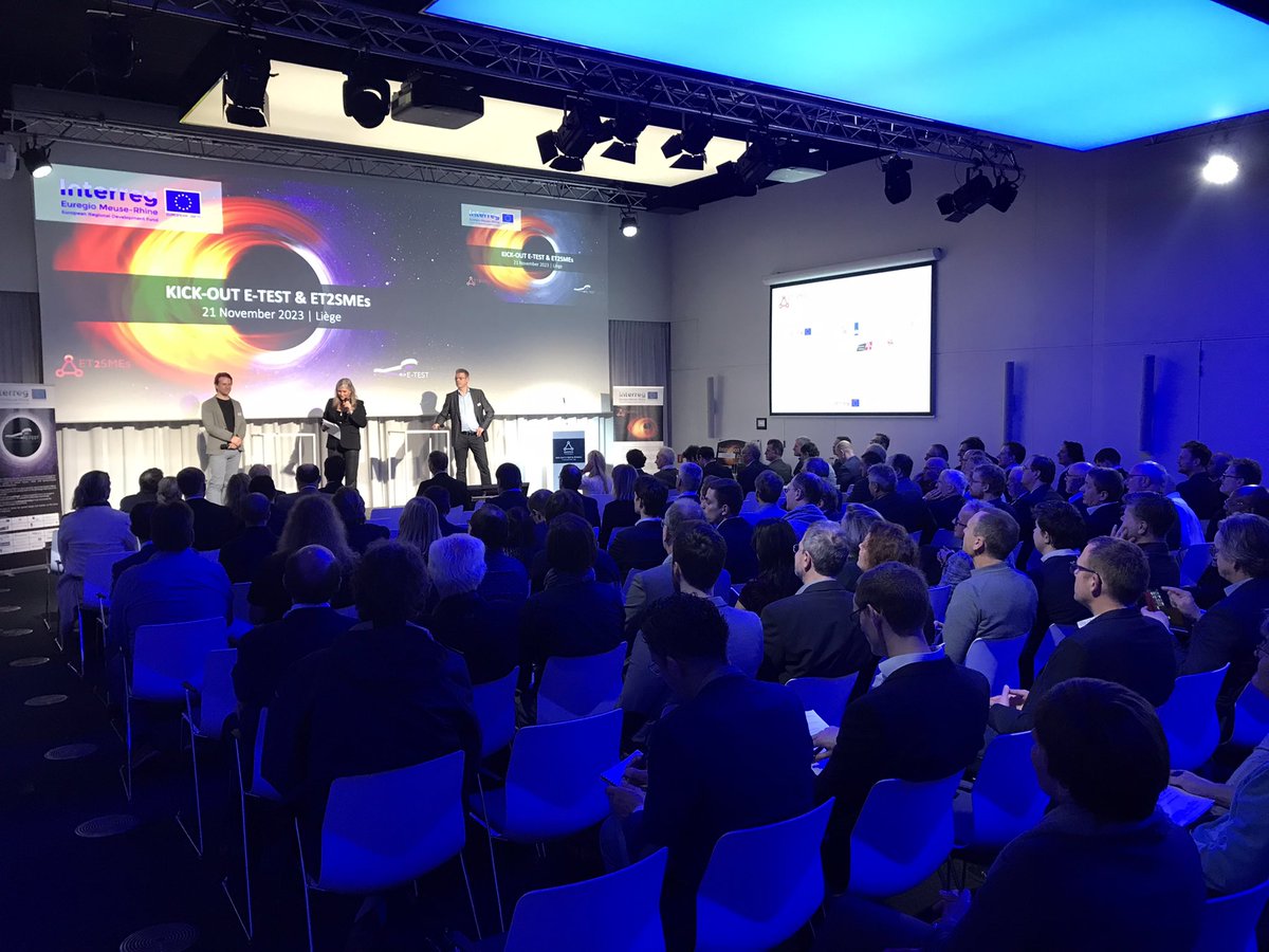 GouverneurLiege's tweet image. Le coup d’envoi des deux projets préparatoires au télescope Einstein a eu lieu ce mardi au Blue Point de Liège.
Il s’agit d’un ambitieux projet mené au niveau de l’Euregio Meuse-Rhin et financé par le programme Interreg.
#einsteintelescope #euregiomeuserhine 
#etest #et2smes