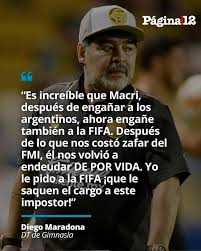 WalterRotundo's tweet photo. Qué asco de persona es Mauricio Macri, que esperó a que Maradona se muera para criticarlo públicamente. Pasa que Diego lo nockeaba siempre. Al lado, o en la otra punta del mundo.
Qué asco que la etapa de MM se termine dentro de 100 años, cuando le paguemos la última cuota al FMI. https://t.co/ONeaPObOJo