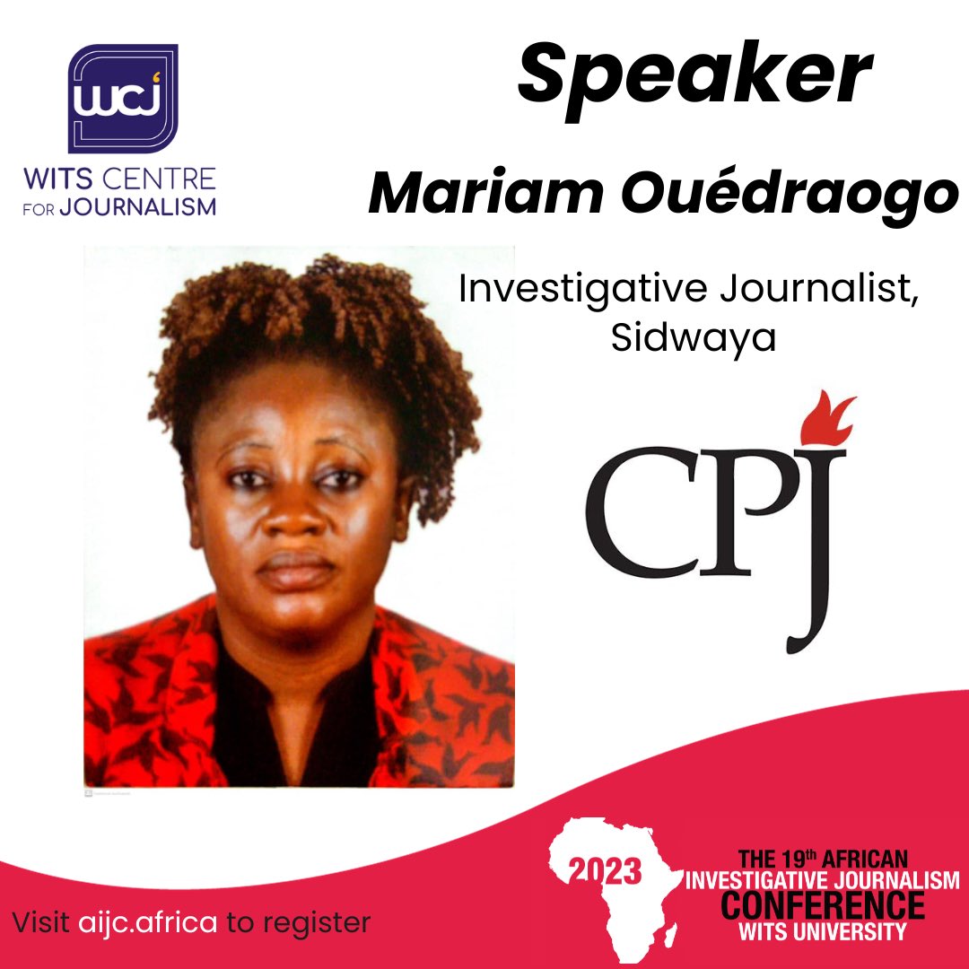 Journ_SA's tweet photo. #AIJC2023 | HAPPENING NOW: Join us for this year's Carlos Cardoso Memorial Lecture, with investigative journalist Mariam Ouédraogo.

Livestream link: https://t.co/QsVeXjAP9c https://t.co/6zZn99CZkw