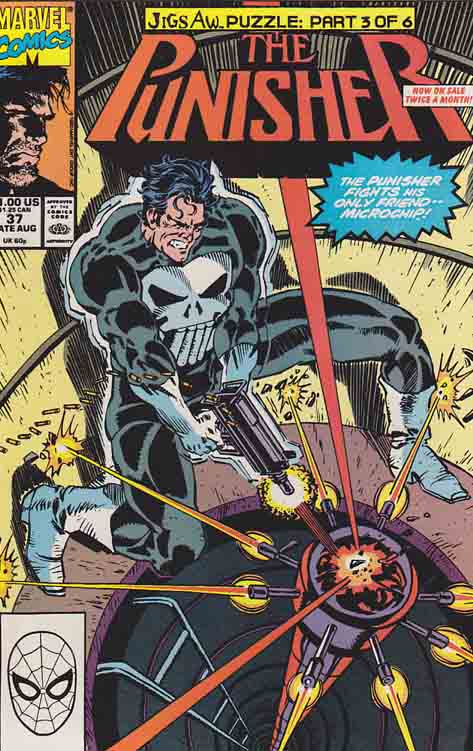 #ThePunisher #37 (1990) #TomMorgan Cover & #MarkTexeira Pencils, #MikeBaron Story, 1st Appearance of #JoyAdams & #GunnyBear 'Jigsaw Puzzle: Part 3 of 6.'  rarecomicbooks.fashionablewebs.com/Punisher.html#…  #RareComicBooks #KeyComicBooks #MarvelComics #MCU #MarvelUniverse #ComicBooks