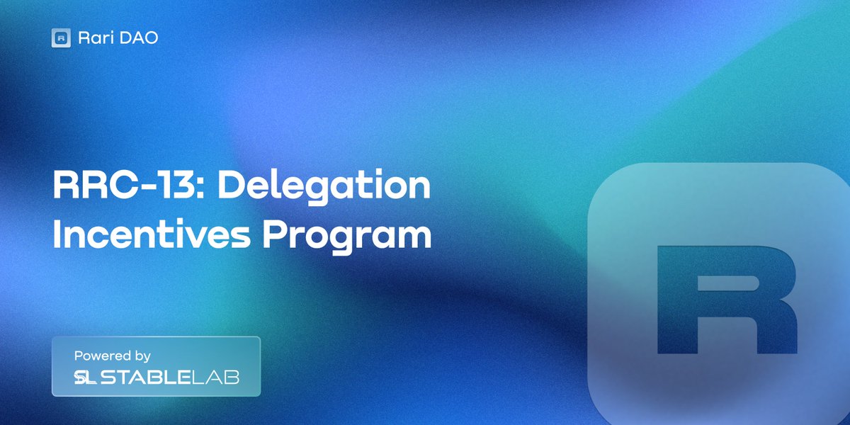 StableLab's tweet photo. RRC-13 has just been approved! 🌟✨

We're excited to promote greater delegation of veRARI by introducing an incentives program at Rari DAO.

Proposal Details:
🔹 Objective: Boost $RARI delegation & veRARI votes per proposal
🪄 Rewards: 30k RARI Total for eligible Delegators 
📅 Timeline: November 21st - December 15th, 2023

h/t @rarifoundation @yannau @TagboWinner @jafetsc @JarisJames 

For more information: https://t.co/Fcl3nIZzii