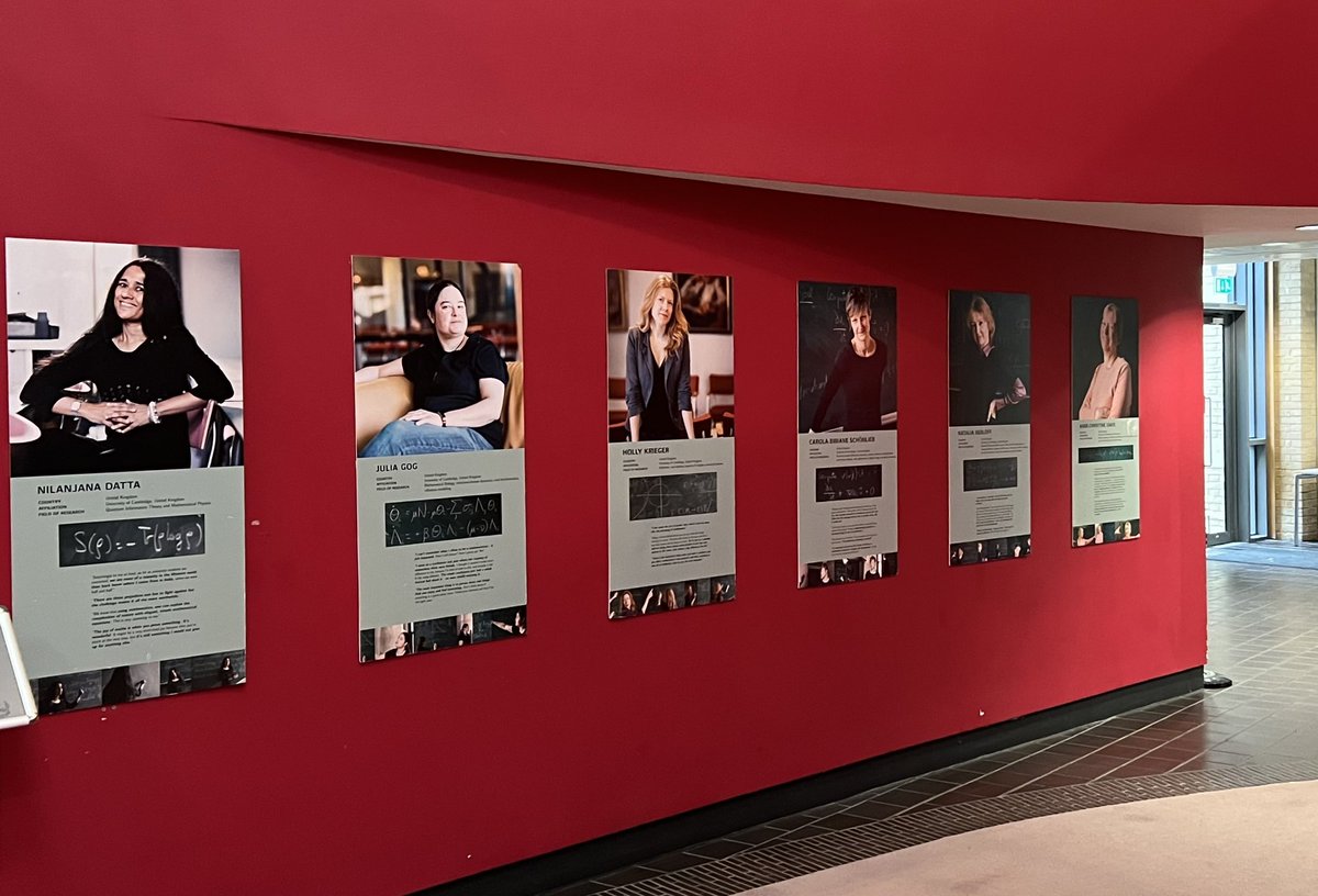 What a lovely surprise at DAMTP <a href="/Cambridge_Uni/">Cambridge University</a>! Just came across a wall of women scientists in the middle of a crowded lecture rooms hallway - a way to rethink the #dudewall and increase the visibility of women faculty past and present
