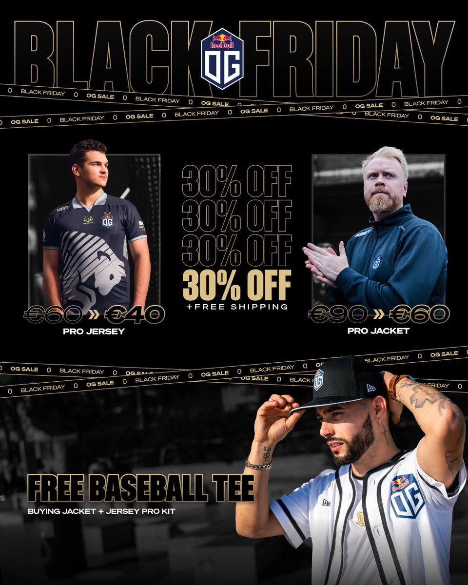 🔥 OUR BLACK FRIDAY DEALS ARE HERE EARLY 🔥

Get 30% off the Pro Jersey and Pro Jacket... If you bundle both, you get a free OG x New Era Baseball Tee 👀

Free shipping on these items 📦

Shop now 👉 dream.ogs.gg/BlackFridayTW