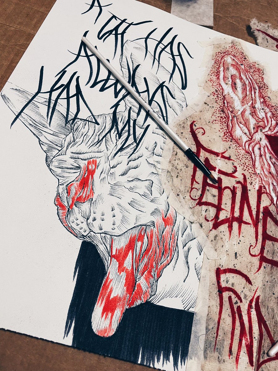 Hitting other study with some red Arteza Pouring Acrylic