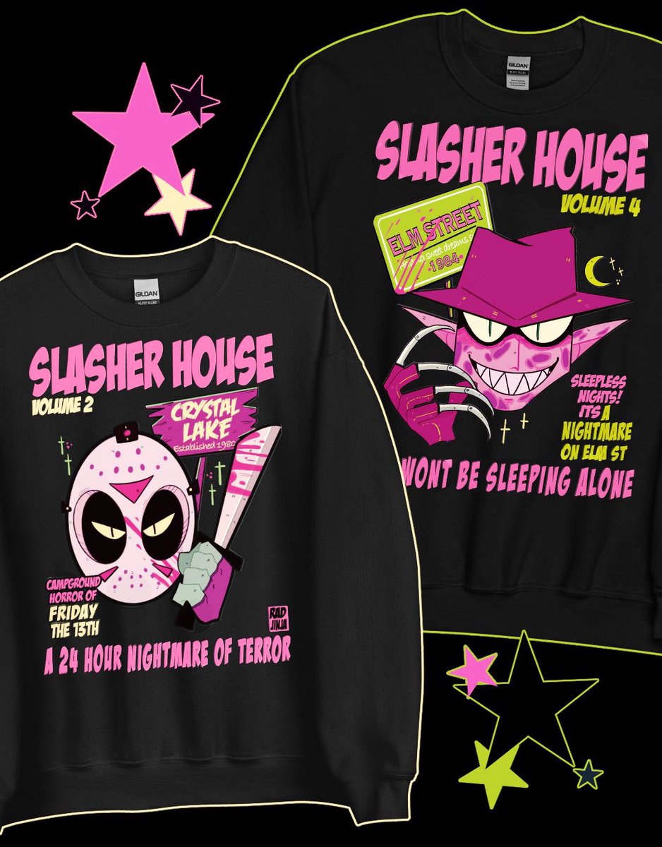 RadJinja's tweet photo. Finally adding horror/slashers sweaters to sh💜p for Black Friday update!! 👀👀👀 https://t.co/NhNTpo21YN