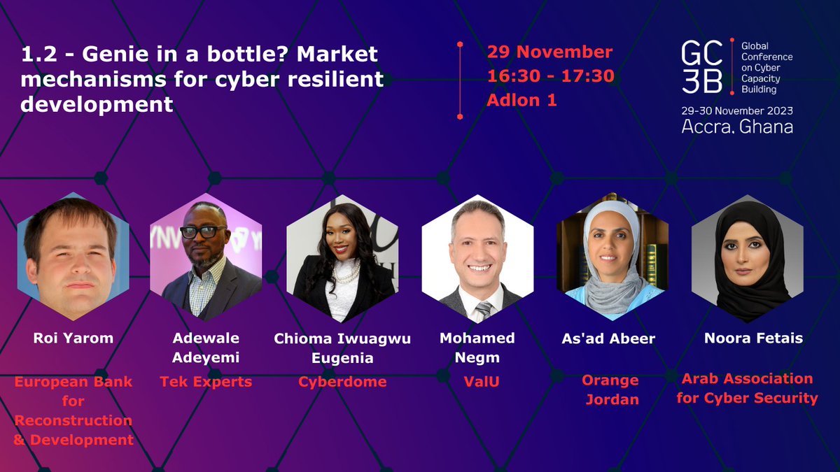 theGC3B's tweet photo. 📢Pillar 1: Making international development cyber resilient. 

The #GC3B23 speakers in this pillar will provide valuable insights on how cyber resilience can enable sustainable, social and economic development.

💡Find out all the distinguished speakers for pillar 1 below! https://t.co/Q5gxd2ZC81
