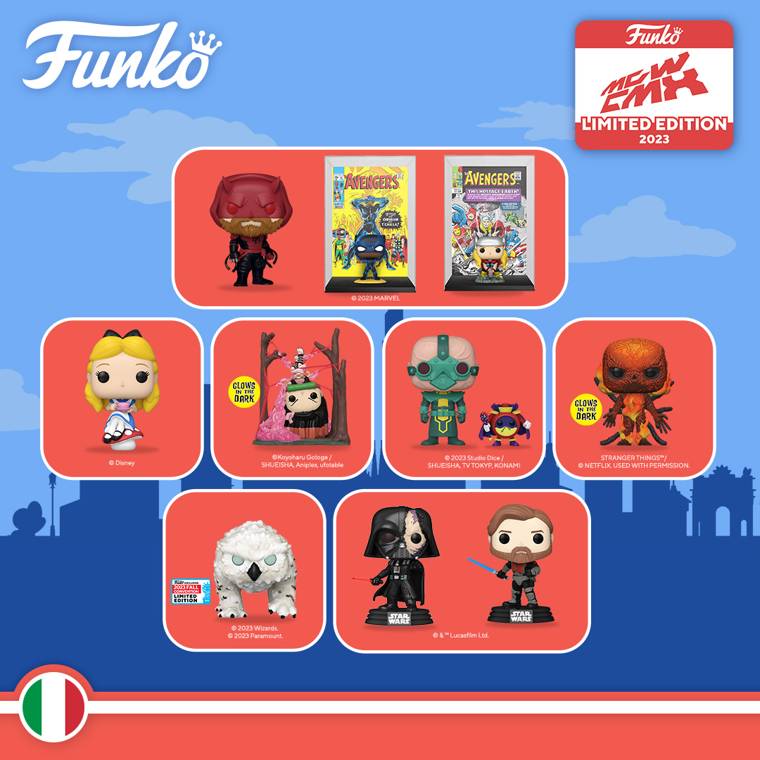 FunkoEurope's tweet photo. 🇮🇹 Here we go again!  

We'll be attending Milan Games Week this weekend, 24th-26th November 🙌 Come see our booth (Pad 9 - Stand G03) and check out our exclusives! https://t.co/Ouo6pys6c6