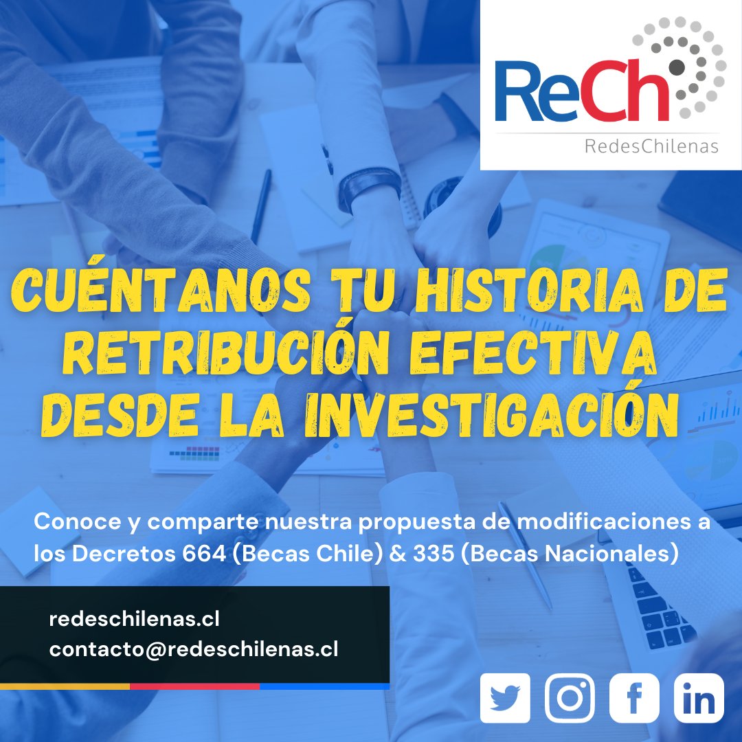 💡Sabemos que las y los investigadores realizan una #RetribuciónEfectiva para Chile desde variados rincones del mundo 🌎! 
Te invitamos a compartir tu historia de Retribución Efectiva en comentarios! 👇

#CambioDeDecretos
#BecasChile #BecasANID