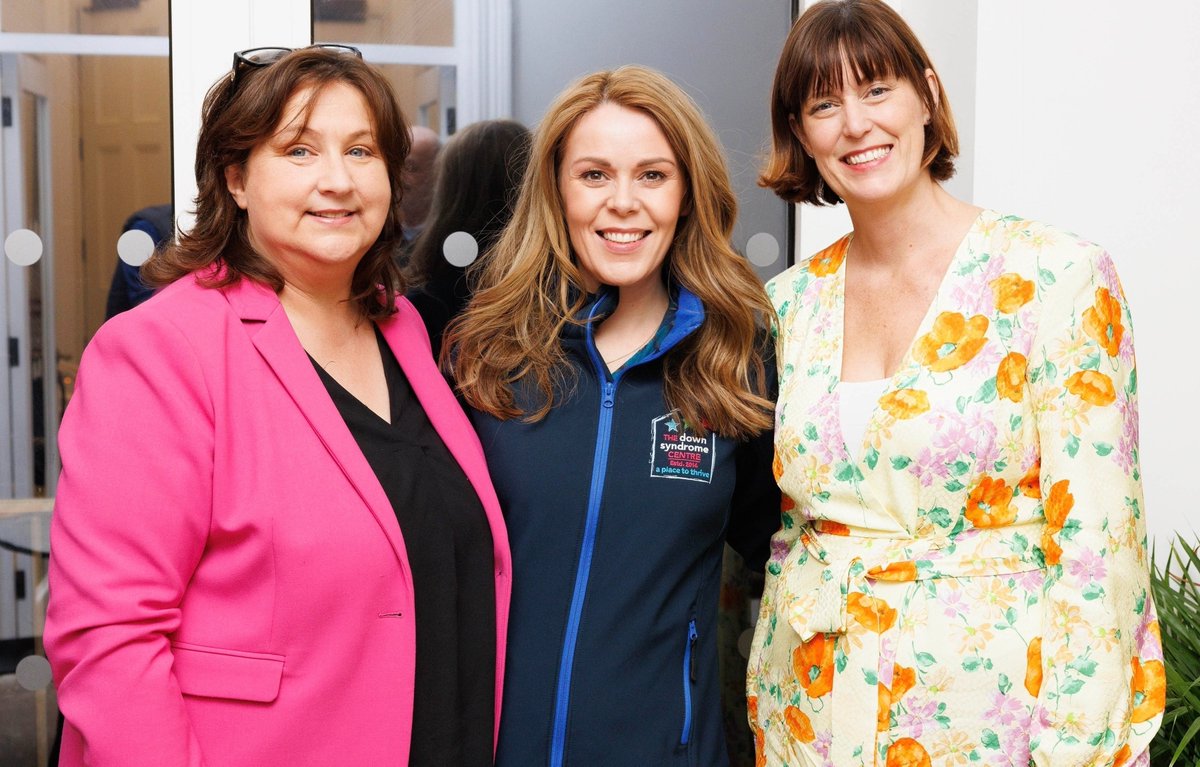 Downsyndromecen's tweet photo. Disability Minister @AnneRabbitte, @Rethink_Ireland CEO, @DeirdreMortell and the Down Syndrome Centre’s, Fiona Malone at the Happy Out café in Dún Laoghaire where funding was announced for organisations from the Disability, Participation &amp; Awareness Fund delivered by ReThink. https://t.co/It2PVYYFkR
