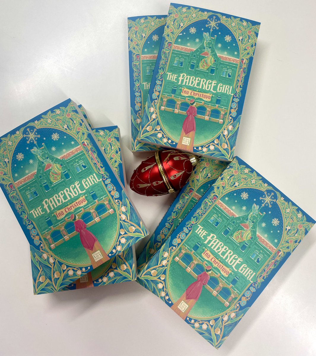 Thank you @Ina_Christova for coming by the FMcM offices and giving us these beautiful copies of #TheFabergeGirl - and a Fabergé egg! ✨✨