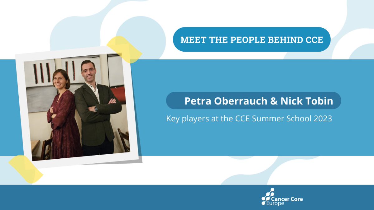 Today we introduce you to @N_P_Tobin , Chair of the Scientific Committee for the CCE #SummSchool23 and Petra Oberrauch, leader of the Organising Team of the CCE Summer School and member of CCE’s Operational Board. Read more about them ➡️ cancercoreeurope.eu/meet-the-peopl…